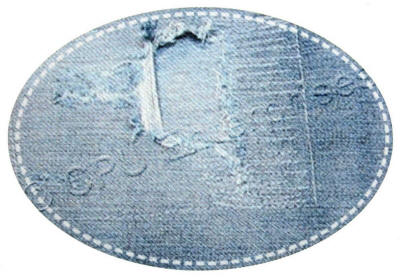 Ripped Stonewash Denim Patch 