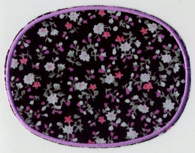 Black Floral with Edging Patch 