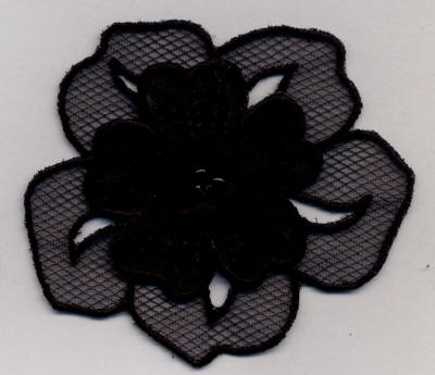 Black Sequin Flower 